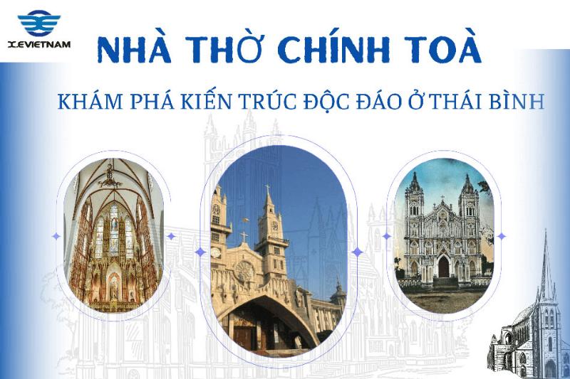 Kiến trúc Gothic của Nhà thờ Chính Tòa Thái Bình, một điểm tham quan nổi bật ở trung tâm thành phố